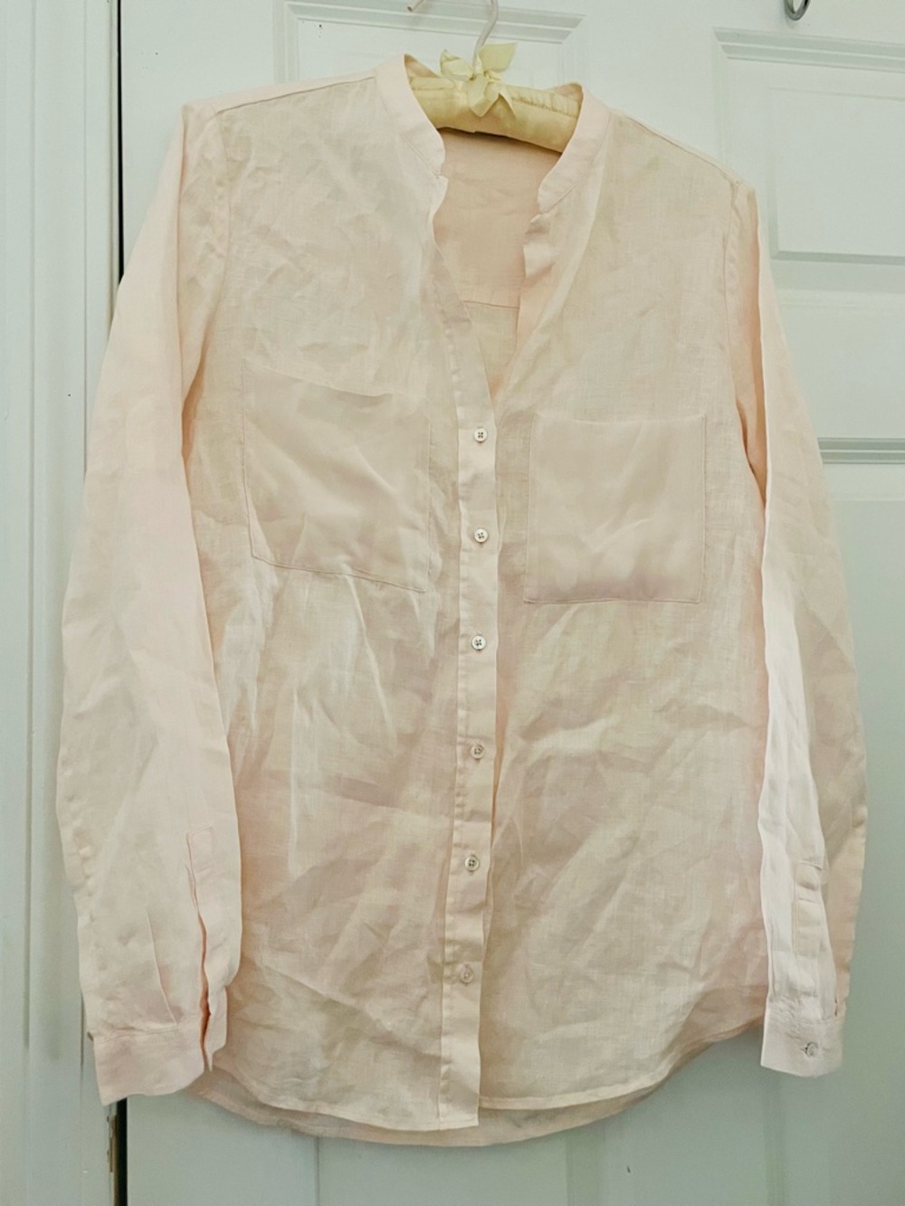 Vintage Massimo Dutti Light Blush Pink Linen Top - Size USA 6 (EUR 38)